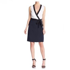 Diane Von Furstenberg Two-Tone Short Wrap Dress size 0